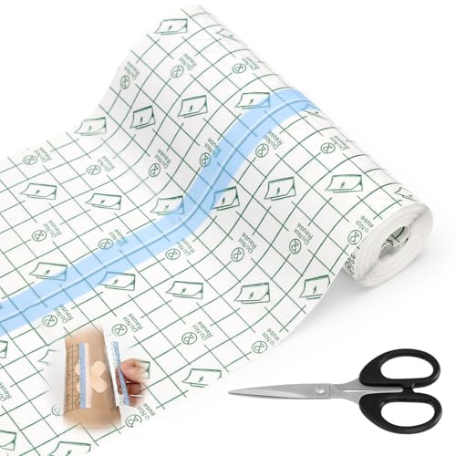 Duschplåster vattentät 15 cm x 5 m vattentät tatueringsfilm med sax andra hudtatueringsplaster duschplåster stora sårplåster vattentätt transparent bandage för sport duschar