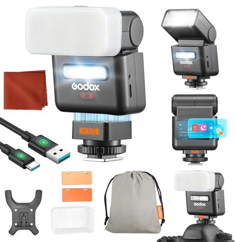 Godox IT32 per Sony Fotocamera Flash IT32 TTL Mini Flash con X5S Trigger Flash Diffusore HSS 2.4GHz Sistema X GN18 Flash per Fotocamera Touchscreen Riflettore Integrato Luce LED Filtro Magnetico