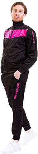 Givova TR018 Herren Visa Trainingsanzug, Mehrfarbig (schwarz/fuxia), M