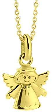 fish Mädchen Goldhalskette Mit Schutzengelanhänger In 333 Echtgold Verstellbare Länge