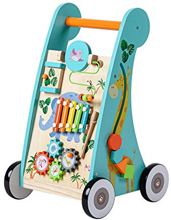 Teamson Kids Kinder Vorschule Labor Spielen Holz Lauflernhilfe & Aktivitätszentrum Blau PS-T0008