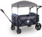 elvent® Allrounder Premium Bollerwagen - faltbar mit Dach | Sitzpolster, Hecktasche, Feststellbremse, Off-Road-Reifen, 5-Punkt-Gurt I 2 Kinder (Blau)