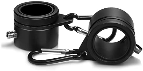Anley 1,26-tums monteringsringar för flaggstång i aluminium - Anti-Wrap 360° roterbar ring med karbinhakar - Idealisk för 1-1/4 tums diameter flaggstång & flagga med 2 genomföringar (svart, paket med 2)