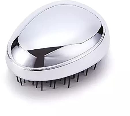 PARENCE - Spazzola per capelli pettini spazzola professionale districante senza strappo per capelli lunghi ricci spessi donne asciugatura rapida (argento)