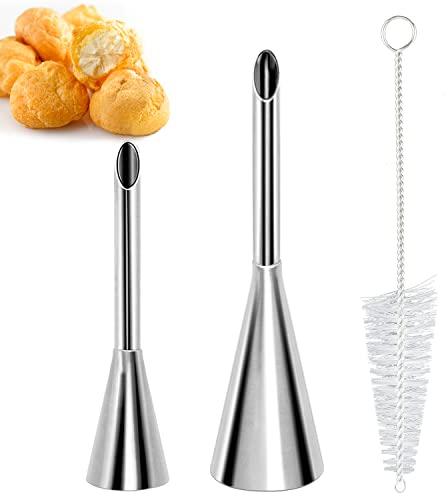 Spritztüllen Fülltülle Windbeutel Spritztülle Füllen zum Backen Gebäckfüller Lange Spritztüllen Krapfen Befüllen Edelstahl Krapfenfüller für Marmelade Sahne Bäcker