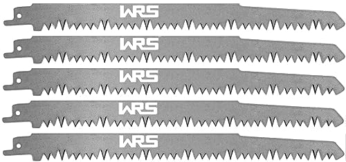 WRS Hochl. Säbelsägeblätter für Holz, MADE IN GERMANY, Spitzenqualität, 240 mm, Grünholz, Brennholz, Weichholz usw., sehr schneller Schnitt für höchste Ansprüche, Größen Name: Inhalt: 5 Stück