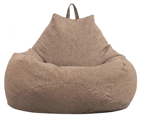 BAODBF Bezug für Sitzsack, ohne Füllung, 100 x 120 cm, für Schlafzimmer, Wohnzimmer, Büro, Braun