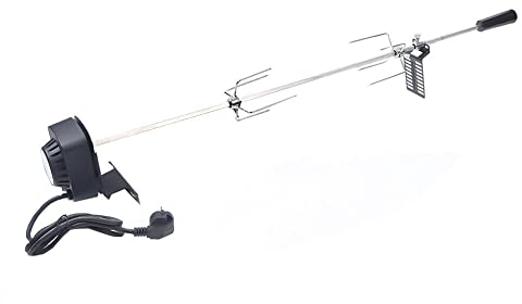 Queeucaer Broche professionnelle pour barbecue avec moteur en acier inoxydable - Kit de tournebroche - Barbecue à gaz électrique - 80 cm, HJWJL-2835-DKTD