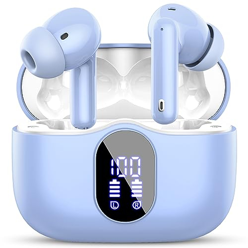 Btootos Auriculares Inalámbricos, Bluetooth 5.3 con HD Micrófono HiFi Estéreo Pantalla LED, Reducción de Ruido, 13 mm Controlador dinámico, IP7 Impermeable 36H Cascos Inalambricos