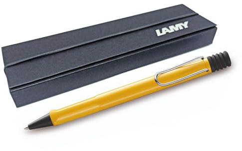 LAMY safari Kugelschreiber mit ergonomischem Griff & Strichstärke M - für angenehm langes Schreiben - aus robustem ASA Kunststoff - inklusive Großraummine M 16 (Geschenkbox, Gelb)