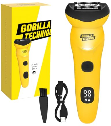 Gorilla Technique Epilator 3000V, Body Hair Removal Device, Pain Relief Roller, Cordless Rechargeable Electric Tweezers for Women & Men, Triple Tweezers, 8000RPM, Korean Skin Care - 3000V