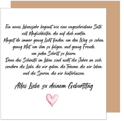 Edition Seidel Premium quadratische Geburtstagskarte mit Umschlag. Glückwunschkarte Geburtstag Karte Mann Frau Spruch Liebe (GQ481 SW025)