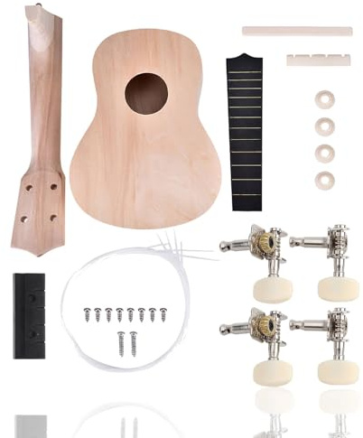 Kit de ukelele de bricolaje de 21 pulgadas, kit de guitarra de bricolaje de 4 cuerdas de 4 cuerdas.