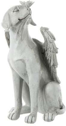 DIYEAH Estatua Conmemorativa para Perro de Resina Ángel Tallado, Marcador de Tumba de Jardín, Adorno Decorativo para Exteriores, Homenaje para Amantes de Mascotas