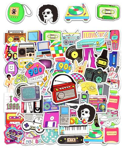 DUINIU 70 Autocollants Graffiti Imperméables, Autocollants Classiques Rétro, Autocollants Esthétiques des Années 90, Adaptés À La Décoration D'Albums, De Planches À roulettes, De Coques De Téléphone.