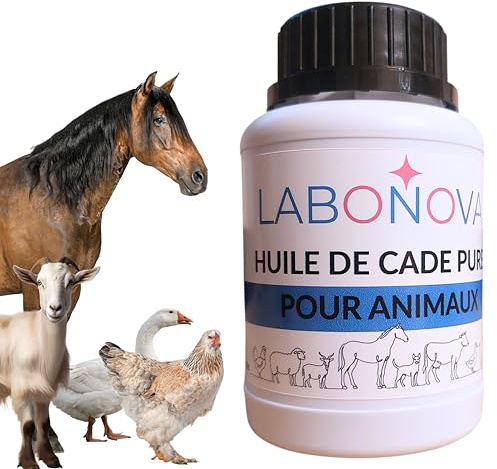 L.O. EQUILIBRIUM Olio di Cade Puro per Animali - Cura degli Zoccoli, Piedi, Pelle - Cavallo, Gallina, Anatra, capra, Pecora, asino, Mucca