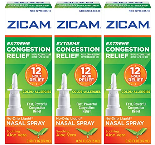 Zicam Extreme Congestion Relief No-Drip Liquid Nasal Spray, 0.50 Ounces each (Value Pack of 3)