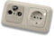 BUSCH JÄGER Komplettset/Antennensteckdosen-Einsatz Radio/TV/SAT (**) WISI + 2fach Rahmen und Abdeckung inkl. 1 x Steckdose 20 EUC-212, DURO2000 Cremeweiß