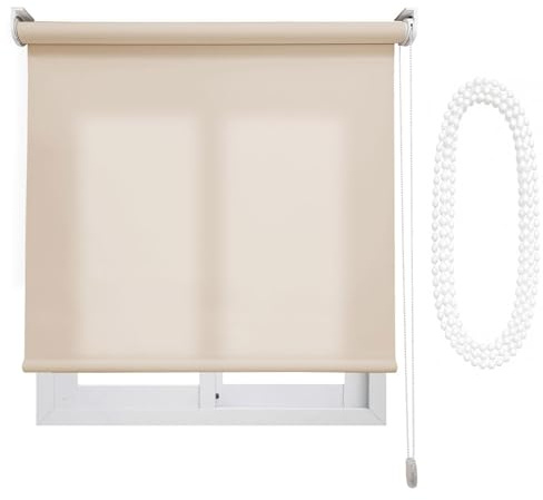 Estor TAMIZADOR Translúcido Premium con Cadena de Repuesto. Reduce la Intensidad del Sol. Medidas Ancho X Alto Contactaremos para Ajuste sin Cargo Color: Arena. Medidas: 90cm x 270cm