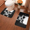 MGCEDLTD Rutschfeste, saugfähige Badematte und U-förmiger WC-Vorleger, Totenkopf-Skelett-Badezimmerteppich-Set, 2-teilig für Badezimmer