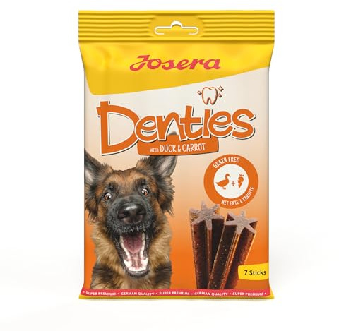 JOSERA Denties Duck & Carrot | Bastoncini da masticare premium per cani con anatra e carota | senza cereali | 13 x 180 g