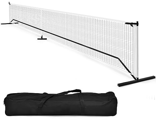 COSTWAY Filet de Pickleball Portable de 670 x 92 cm Tuyaux Métalliques, Filet Badminton Exterieur en Polyester avec Sac de Transport en Oxford, pour Intérieur/Extérieur