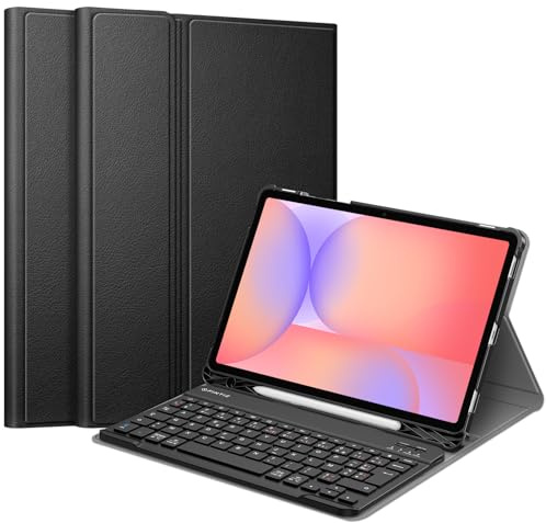 FINTIE Clavier pour Samsung Galaxy Tab S10 Lite 10.9 Pouces 2025 et Galaxy Tab S10 FE/S9 FE 10.9”/S9 11”, [AZERTY Français] Clavier Bluetooth sans Fil Housse Etui Multipositions, Noir