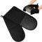 Oven Gloves Black Kitchen Accessories for Cooking Baking Grilling Double Oven Gloves Non-slip Heat Resistant Heat Resistant Protection Home Essentials