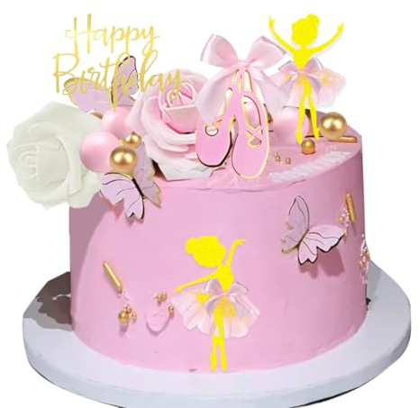 Ballerina Cake Topper with Little Ballerina Dancing Girl Ballet shoes for Ballet Theme Cake