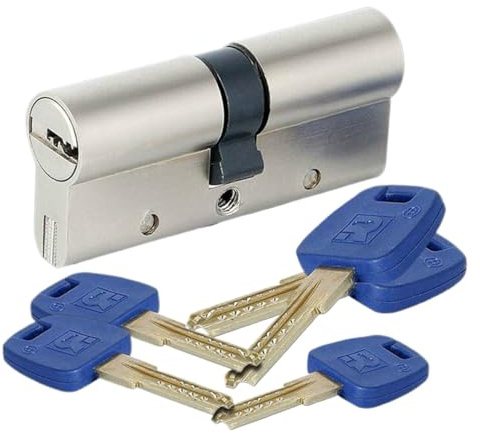 Bombin Cerradura Seguridad,Cilindro Cerradura Segu Puerta de seguridad universal cilindro blanco cobre llave del portal cubierta Lock Core GP + 60-95mm Serie B 30 / 30MM-30 65mm(80(30knob 50MM))
