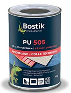 Bostik Adhesivo DE Poliuretano BICOMPONENTE PU 505 Blanco Bote de 1 Kg Blanco