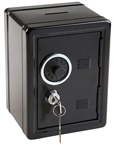 Idena 50034 - Caja de ahorros, 120 x 105 x 160 mm, negro, 1 unidad