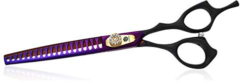 Purple Dragon Professional 7.0/8.0 inch Pet Grooming Hair Cutting Scissor and 6.75/8.0 inch Dog Chunker Shear - Japan 440C Stainless Steel for Pet Groomer or Family DIY Use (Chunker Scissor)