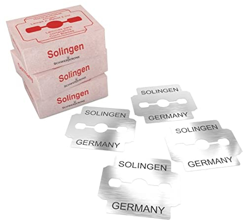 SCHWERTKRONE® Hornhauthobel Klingen [MADE IN SOLINGEN - GERMANY] - Hornhaut Hobel Klingen - Hornhauthobel Ersatzklingen - Professionelle Klingen mit Premium Qualität - Einzeln verpackt (30 Stück)