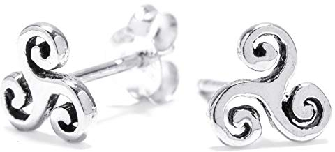 Kleine Damen Ohrstecker Trust Ø 0.7 cm Ohrschmuck Triskele 925 Sterlingsilber