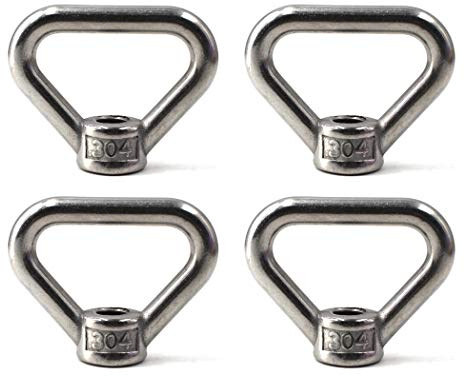 M8 Lifting Eye Nut Ring Triangle Shape Thread Eye Nut 304 Stainless Steel Nut Pack of 4