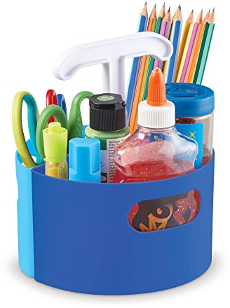 Learning Resources Create-A-Space Stiftehalter mit Utensilien-Minicenter (Blau) für den Kunstunterricht, Bastelmaterial-Aufbewahrung für das Klassenzimmer, platzsparende Aufbewahrung, Lehrer-Organizer