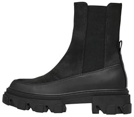 ONLY Onltola-1 Nubuck Pu Chunky Boot-Noos Botines para mujer, Negro, 40 EU