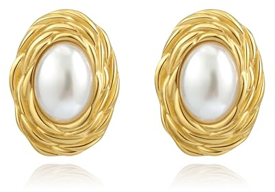 Joo&Rind Orecchini Donna Orecchini Grandi con Pietre in Oro18k Acciaio Inossidabile Ipoallergenico Gioielli per Regalo