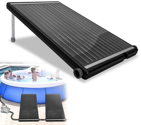 UISEBRT Poolheizung Solar 111,5 x 66 x 6,5 cm Sonnenkollektor Pool Anschluss Ø 50 mm Solarheizung Warmwasser für Pools Gartendusche Pool