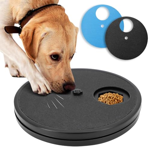 Dog Nail Scratch Board - 3 in 1 Rotatable Round Dog Scratch Pad with Treats Box, Dog Nail File Toy for Dog Nail, Dog Scratch Pad for Nails，Dog Scratcher for Small and Large Dogs - Sandpapers Included