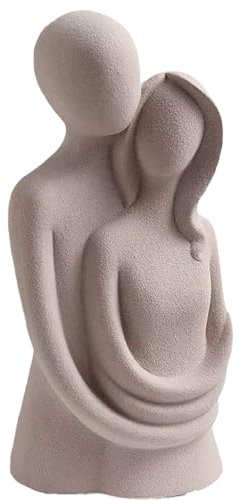 PIGPIGFLY Paar Umarmt Skulptur,Regal Deko,Deko Figuren,Dekofiguren Wohnzimmer,Kantenhocker Figuren,Modern Abstract Kunst Skulpturen Deko, Bürodekorationen(Sandstein)