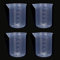 Lot de 4 gobelets doseurs de 100 ml, petits, en marqueur gradué (transparent) pour bricolage, bricolage, moules époxy, cire, cuisine