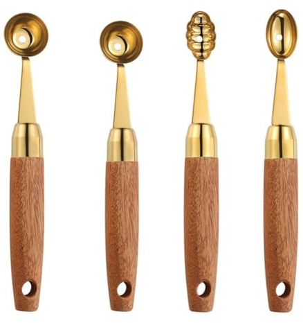 Cpolebev Stainless Steel Melon Baller Scoop Cutter Kitchen Spoon for Fruit and Salad Fruit Carving Tools