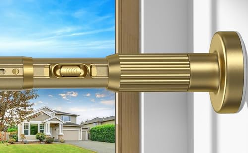 ZipGlo Extendable Shower Curtain Pole 104-302cm Gold Tension Curtain Rod | No Drilling Extra Long Tension Rods Extendable Curtain Poles For Clothes Tension Curtain Rod For Curtains,Windows,Bathroom,1p