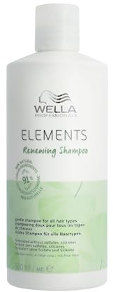 Wella Professionals Elements Renewing Shampoo ohne Sulfate und Silikone – beruhigende Haarpflege für empfindliche Kopfhaut – mit Aloe Vera und Vitamin E – 500ml