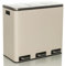 hjh OFFICE Mülleimer 3 x 18L CLEAN IX Metall, Mülltrennsystem, Abfalleimer mit Softclose, Treteimer mit 3 Fächer, Beige, 741102