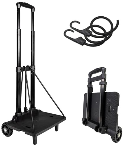 Carrello portavaligie zaino pieghevole con cinghie elastiche, telaio in alluminio leggero per viaggi, lavoro e uso quotidiano