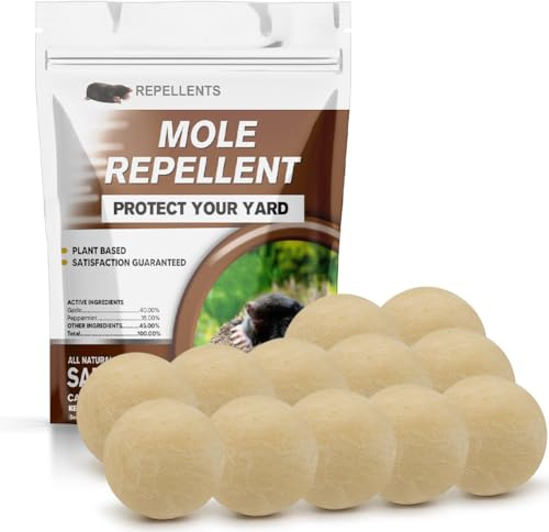 WENQHL Mole Repellent Ultrasonic, Gopher Repellent, Effective Mole Deterrent for Lawn, Natural Mole Traps for Garden, Groundhog Repellent, Vole Repellent, Mole Deterrent -12P (Mole Repellent-12P)