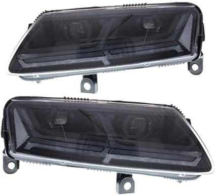 Luces delanteras del coche compatible con Audi A6 faros 2005 2006 2007 2008 2009 2010 2011 A6L C6 S6 conjunto de lámpara de cabeza de estilo Q7 modificado(Black,Xenon)